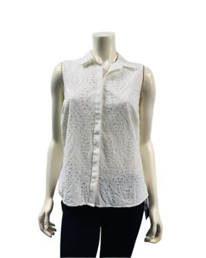 Fdj Sleeveless Eyelet Top - Gray