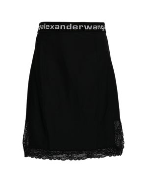 Alexander Wang T By Alexander Lace Trimmed Skirt - Black