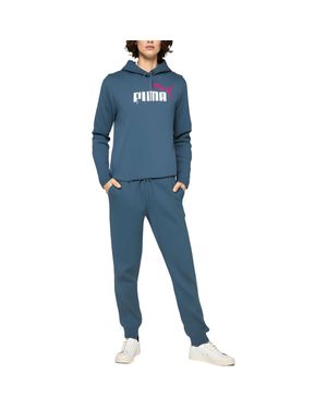 PUMA Logo Cotton Hoodie - Blue