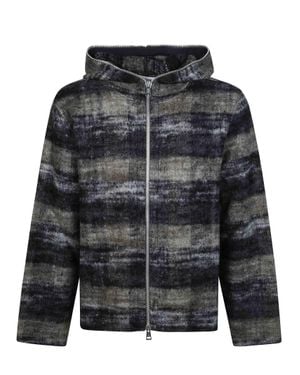 Our Legacy Full Zip Mohair-Like Hooded Jacket - Gray