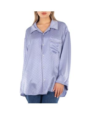 T By Alexander Wang Ladies Bells Pajama Long Sleeve Shirt - Blue