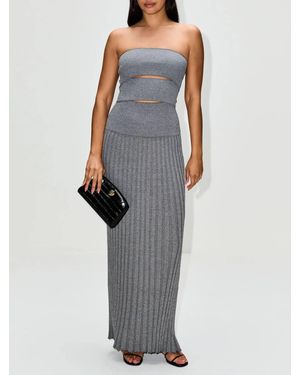 Christopher Esber Slashed Sunray Strapless Dress - Gray