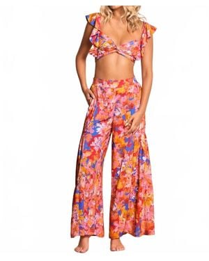 Maaji Supernova Peplum Beachwear Crop Top - Red