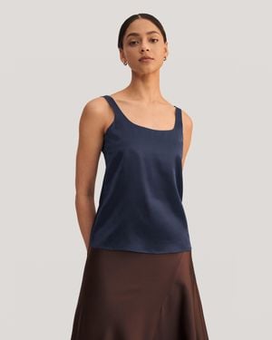 LILYSILK Flattering U Neck Silk Camisole - Blue