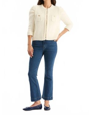 tyler boe Liza Cotton Blend Knit Jacket - Blue