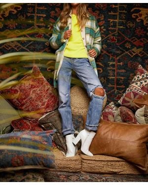 Davi & Dani Plaid Open Jacket - Multicolor