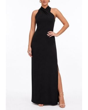 Rachel Roy Harland Crossover Halter Maxi Dress - Black