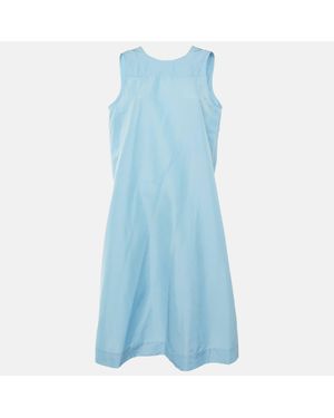 Ganni Taffeta Sleeveless Midi Dress - Blue