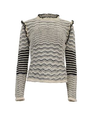 Ulla Johnson Shirin Knitted Striped Sweater - Gray