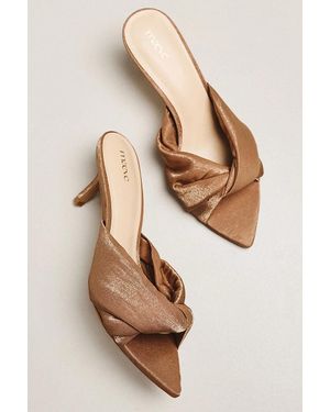 Maeve Ilora Satin Twist Mule Heels - Natural