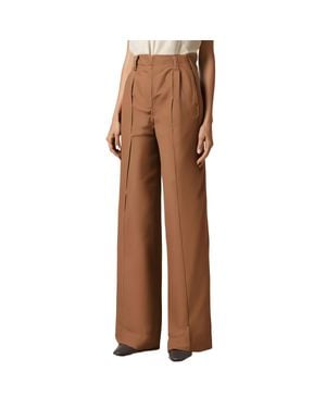 Jonathan Simkhai Pleated Cotton Wide Leg Pants - Brown