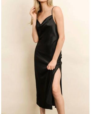 Dress Forum Midi Satin Slip Dress - Black
