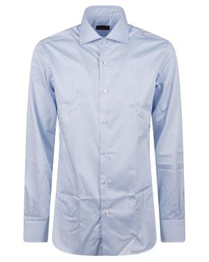 Barba Napoli Cotton Long-Sleeve Shirt - Blue