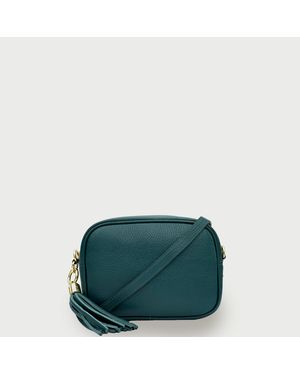 Apatchy London The Tassel Leather Crossbody Bag - Green