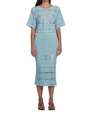 Eleven Six Jana Crochet Midi Skirt - Blue