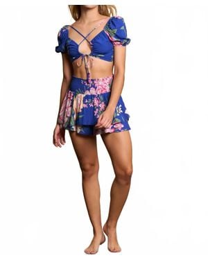 Maaji Floralia Riley Crop Top - Blue
