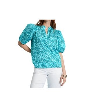 tyler boe Jenna Puff Sleeve Top - Blue
