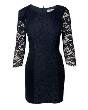 Tibi Long Sleeve Lace Mini Dress - Blue