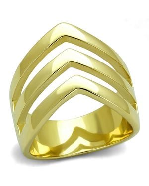 Fashnzfab Ip(Ion Plating) Stainless Steel Ring With No Stone - Yellow
