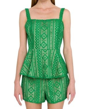Endless Rose Eyelet Lace Shorts - Green