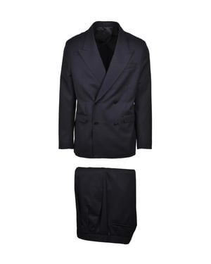 MICHELE PAOLONO Virgin Wool Double-Breasted Suit - Blue