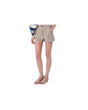 Enza Costa Tencel Linen Drawstring Cargo Romper - Black