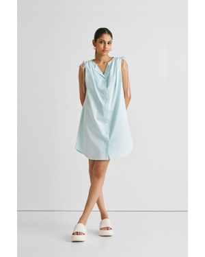 REISTOR Organic Cotton Shirt Dress - Blue