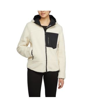 Pajar Blakely Boyfriend Fit Sherpa Jacket With Fixed Hood - Natural