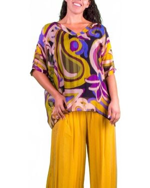 Gigi Moda Lizane Swirl Print Blouse - Orange