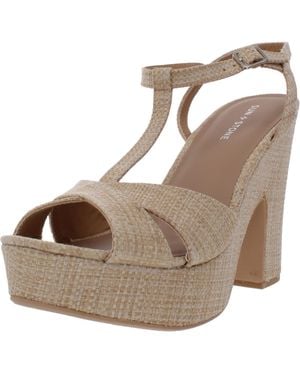 Sun & Stone Jamie Woven Ankle Strap Platform Sandals - Brown