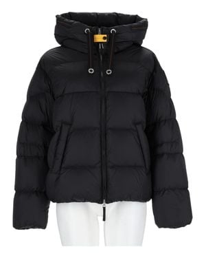 Parajumpers Cropped Hooded Accent Nylon Down Jacket - Black