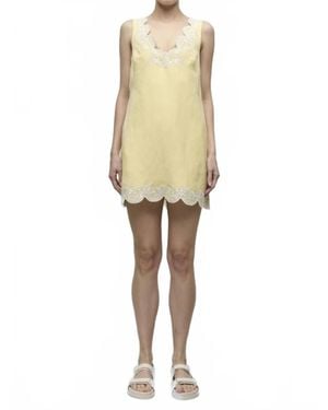 Jonathan Simkhai Edena Embroidered Linen Mini Dress - Yellow