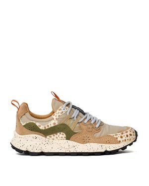 Flower Mountain Yamano 3 Cow Velour Suede Sneakers - Natural