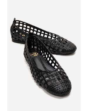 Prologue Shoes Elvaris Woven Ballet Flat - Black
