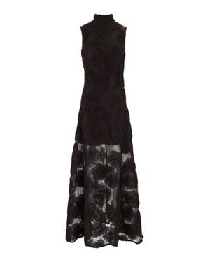 ROTATE BIRGER CHRISTENSEN Slim-Fit 3D Floral Maxi Dress - Black