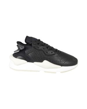 Y-3 Kaiwa Textured Leather Sneakers - Black