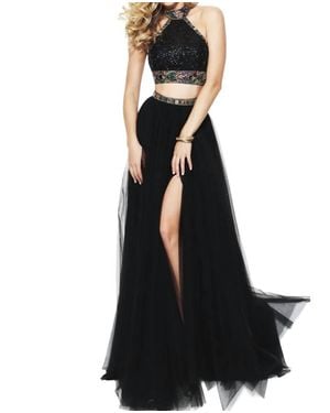 Sherri Hill High Halter Neck Prom Dress - Black