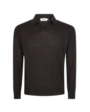 Altea Open Collar Knitted Polo Shirt - Black