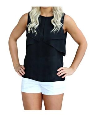 Thml Sleeveless Blouse With Flat Ruffle - Black