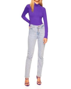 Susana Monaco Open Back Mock Bodysuit - Purple