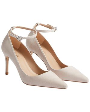 LK Bennett Catelyn Kid Suede Closed Courts - White