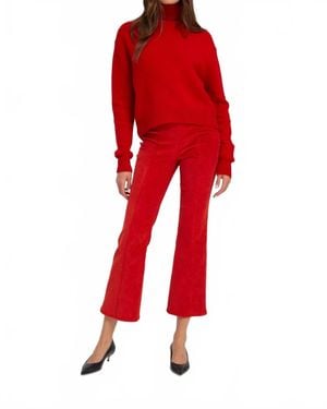 SPRWMN Ankle Flare Pants With Princess Seam - Red