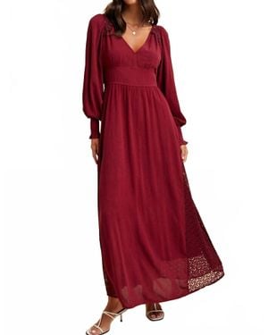 In-Loom Midnight Lace Maxi Dress - Red