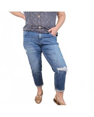 Kancan Stacie Mid Rise Boyfriend Jeans - Blue