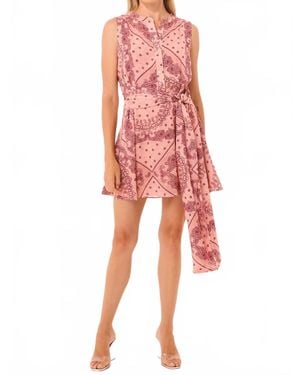 MISA Los Angles Clover Sleeveless Mini Dress - Red