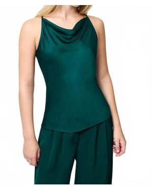 French Connection Ennis Satin Cowl Neck Top - Green