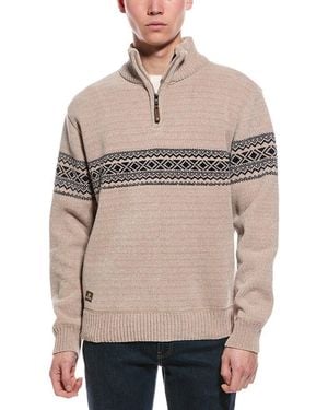 Point Zero Semi Fit 1/4-Zip Mock Neck Sweater - Natural