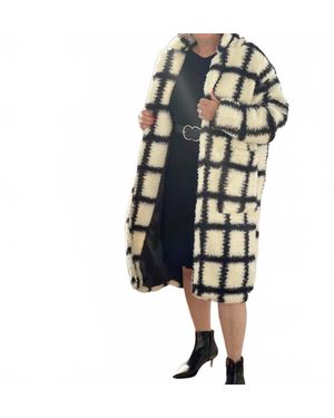 Amelia K. Luxe Check Me Out Coat - Blue