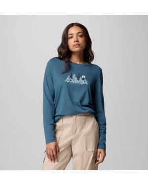 Columbia Ruby Springs T-Shirt Everblue Graphic Jersey Everyday Jax1331