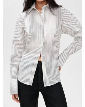 GOOD AMERICAN Poplin Tie Back Shirt - White